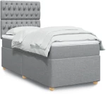 vidaXL Κρεβάτι Boxspring με Στρώμα Ανοιχτό Γκρι 80x200 εκ. Υφασμάτινο