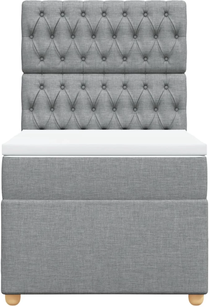 vidaXL Κρεβάτι Boxspring με Στρώμα Ανοιχτό Γκρι 80x200 εκ. Υφασμάτινο