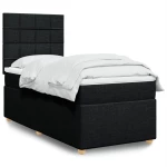 vidaXL Κρεβάτι Boxspring με Στρώμα Μαύρο 90x190 εκ.Υφασμάτινο