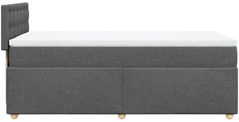 vidaXL Κρεβάτι Boxspring με Στρώμα Σκούρο Γκρι 90x190 εκ. Υφασμάτινο