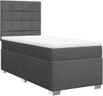 vidaXL Κρεβάτι Boxspring με Στρώμα Σκούρο Γκρι 90x200 εκ. Υφασμάτινο
