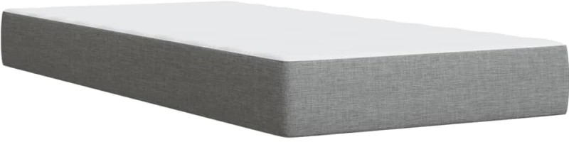 vidaXL Κρεβάτι Boxspring με Στρώμα Ανοιχτό Γκρι 90x200 εκ. Υφασμάτινο
