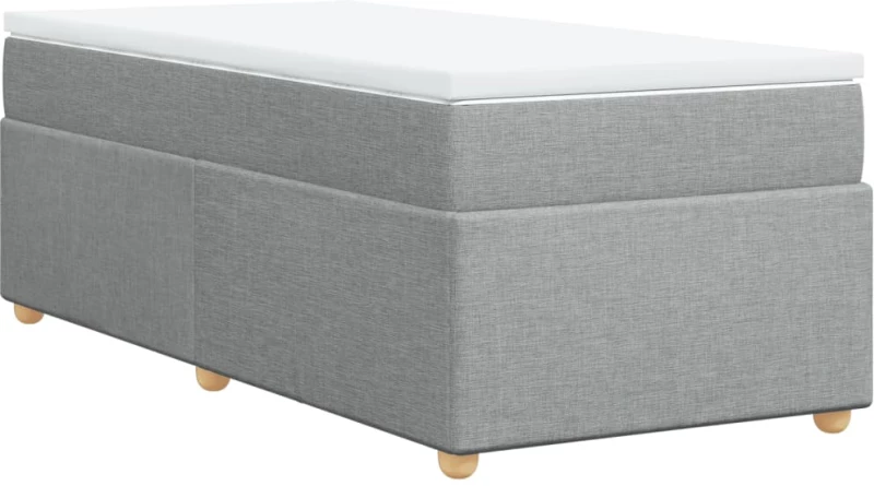 vidaXL Κρεβάτι Boxspring με Στρώμα Ανοιχτό Γκρι 80x200 εκ. Υφασμάτινο