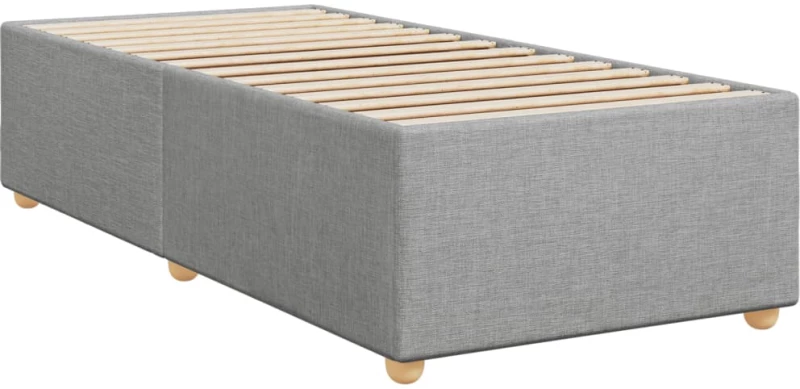 vidaXL Κρεβάτι Boxspring με Στρώμα Ανοιχτό Γκρι 80x200 εκ. Υφασμάτινο