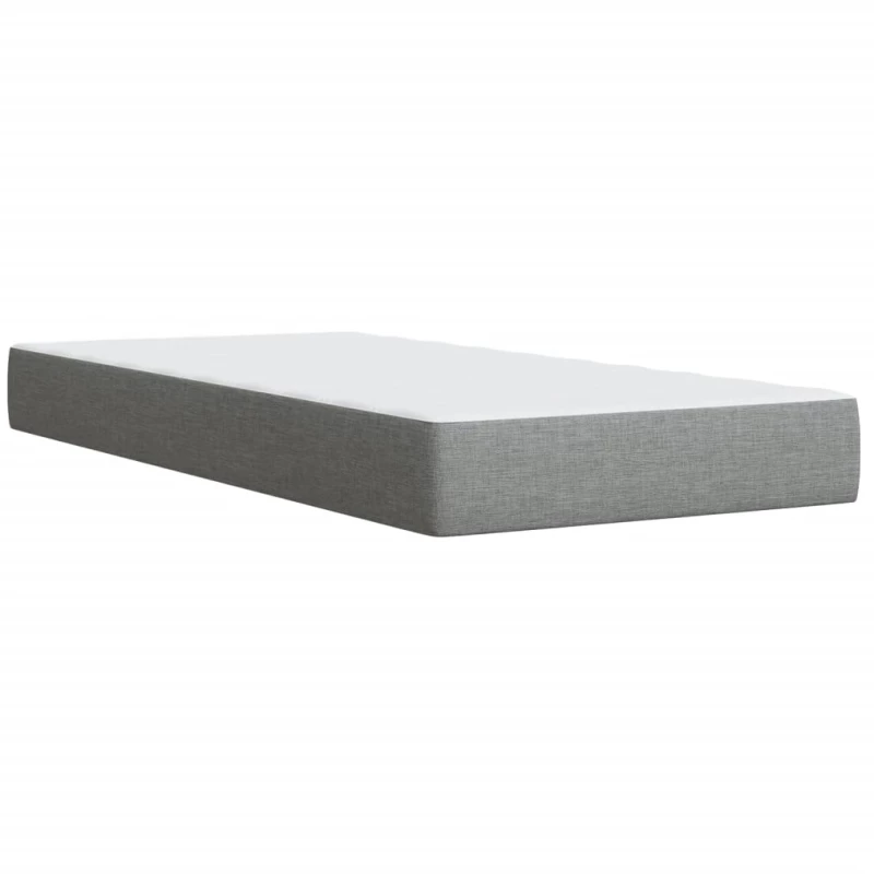 vidaXL Κρεβάτι Boxspring με Στρώμα Ανοιχτό Γκρι 80x200 εκ. Υφασμάτινο
