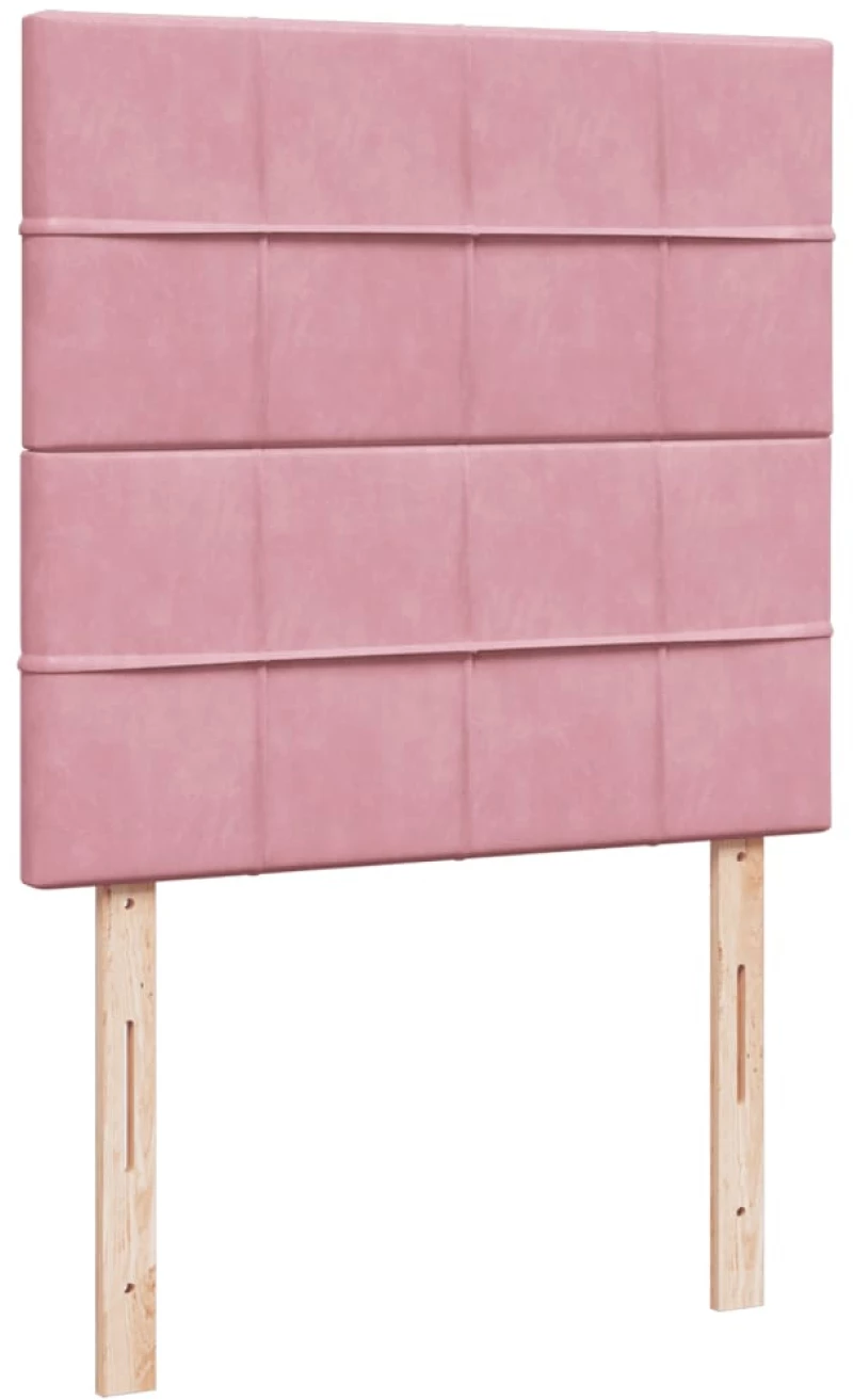 vidaXL Κρεβάτι Boxspring με Στρώμα Ροζ 100x200 εκ. Βελούδινο