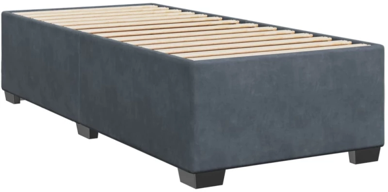 vidaXL Κρεβάτι Boxspring με Στρώμα Σκούρο Γκρι 100x200 εκ. Βελούδινο