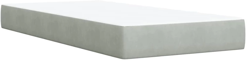 vidaXL Κρεβάτι Boxspring με Στρώμα Ανοιχτό Γκρι 90x190 εκ. Βελούδινο