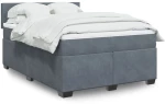 vidaXL Κρεβάτι Boxspring με Στρώμα Σκούρο Γκρι 140x190 εκ. Βελούδινο