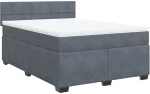 vidaXL Κρεβάτι Boxspring με Στρώμα Σκούρο Γκρι 140x190 εκ. Βελούδινο