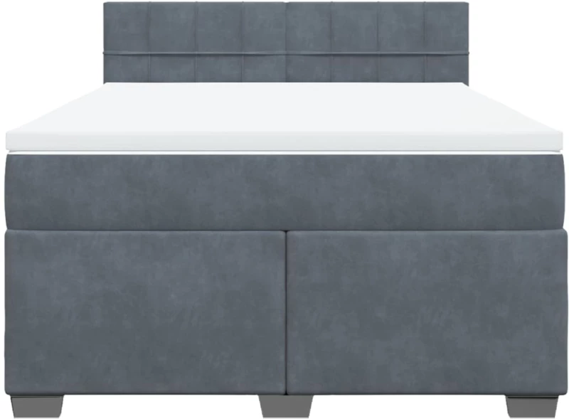 vidaXL Κρεβάτι Boxspring με Στρώμα Σκούρο Γκρι 140x190 εκ. Βελούδινο