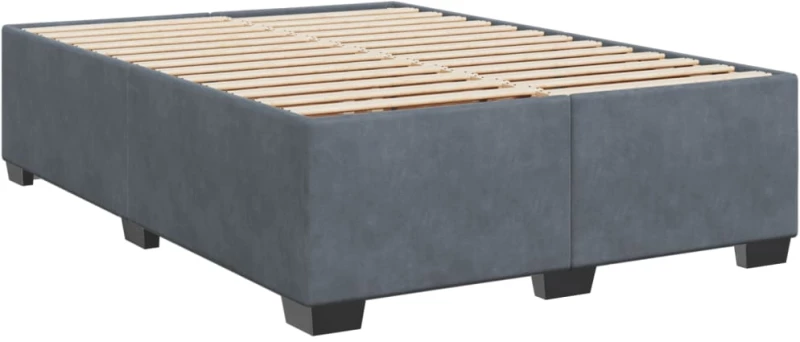 vidaXL Κρεβάτι Boxspring με Στρώμα Σκούρο Γκρι 140x190 εκ. Βελούδινο