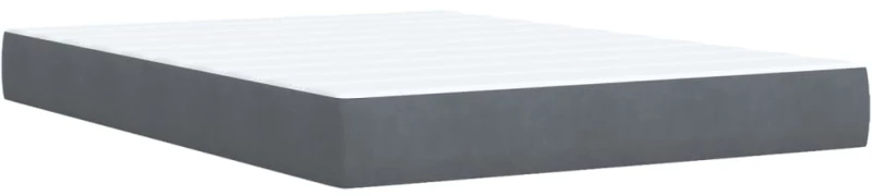 vidaXL Κρεβάτι Boxspring με Στρώμα Σκούρο Γκρι 140x190 εκ. Βελούδινο