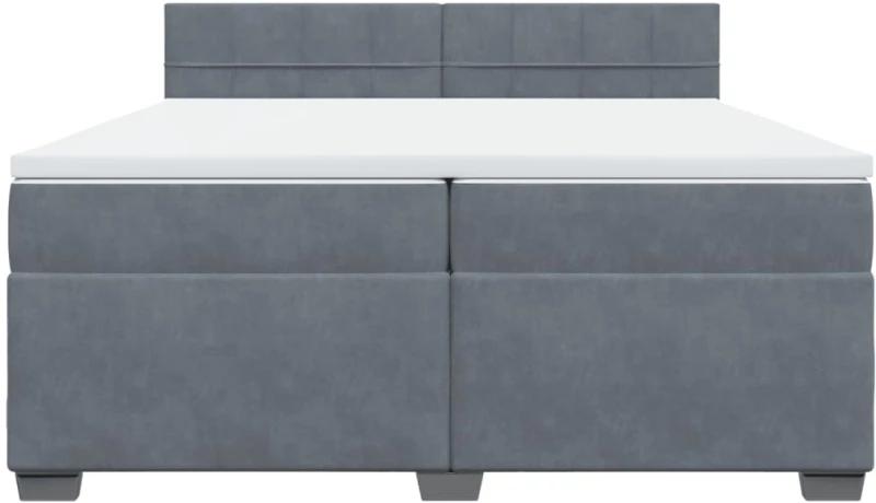 vidaXL Κρεβάτι Boxspring με Στρώμα Σκούρο Γκρι 200x200 εκ. Βελούδινο