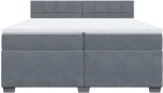 vidaXL Κρεβάτι Boxspring με Στρώμα Σκούρο Γκρι 200x200 εκ. Βελούδινο