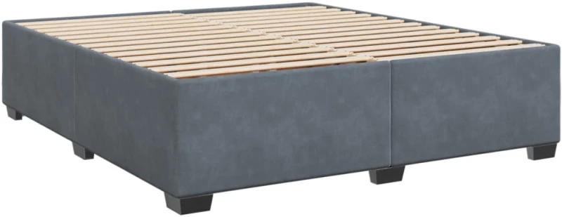 vidaXL Κρεβάτι Boxspring με Στρώμα Σκούρο Γκρι 200x200 εκ. Βελούδινο