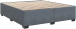 vidaXL Κρεβάτι Boxspring με Στρώμα Σκούρο Γκρι 200x200 εκ. Βελούδινο