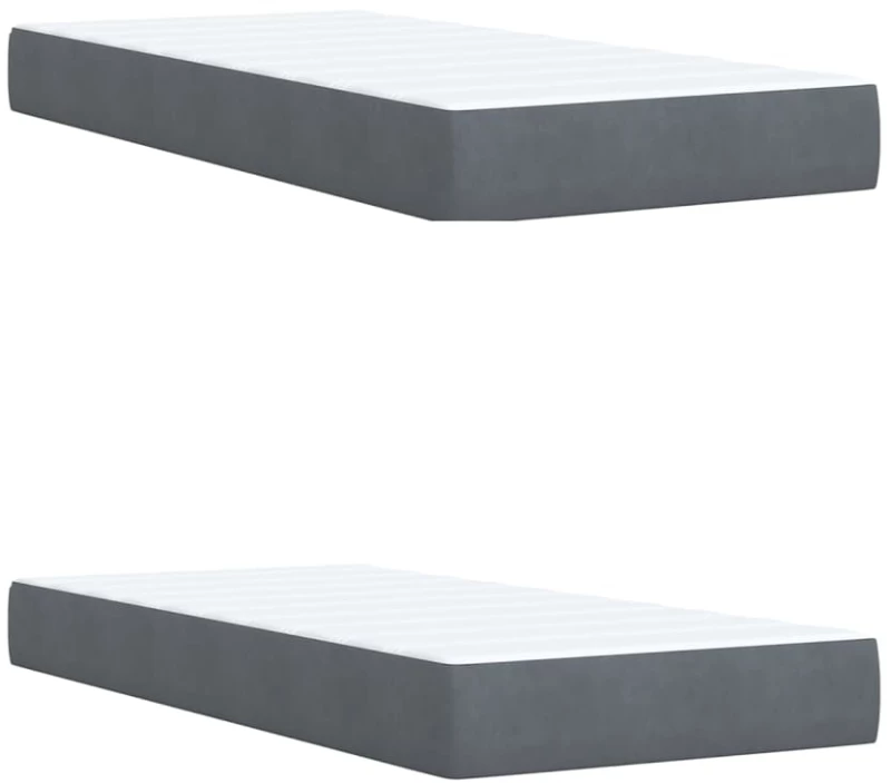 vidaXL Κρεβάτι Boxspring με Στρώμα Σκούρο Γκρι 200x200 εκ. Βελούδινο