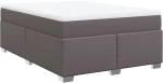 vidaXL Κρεβάτι Boxspring με Στρώμα Γκρι 140x200εκ. από Συνθετικό Δέρμα
