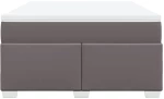 vidaXL Κρεβάτι Boxspring με Στρώμα Γκρι 140x200εκ. από Συνθετικό Δέρμα