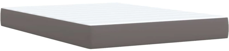 vidaXL Κρεβάτι Boxspring με Στρώμα Γκρι 140x200εκ. από Συνθετικό Δέρμα