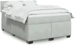 vidaXL Κρεβάτι Boxspring με Στρώμα Ανοιχτό Γκρι 140x200 εκ. Βελούδινο