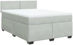 vidaXL Κρεβάτι Boxspring με Στρώμα Ανοιχτό Γκρι 140x200 εκ. Βελούδινο