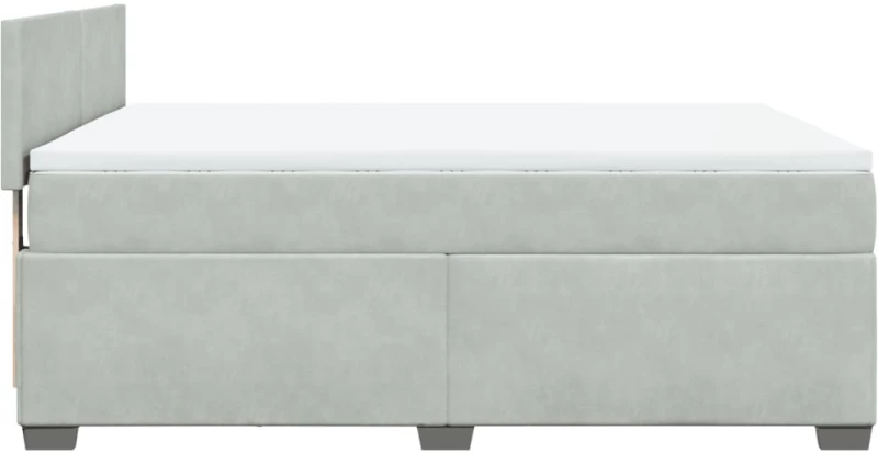 vidaXL Κρεβάτι Boxspring με Στρώμα Ανοιχτό Γκρι 140x200 εκ. Βελούδινο
