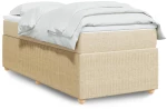 vidaXL Κρεβάτι Boxspring με Στρώμα Κρεμ 90x190 εκ.Υφασμάτινο