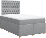 vidaXL Κρεβάτι Boxspring με Στρώμα Ανοιχτό Γκρι 120x200 εκ. Υφασμάτινο