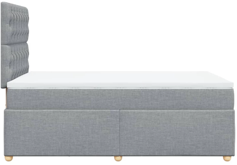 vidaXL Κρεβάτι Boxspring με Στρώμα Ανοιχτό Γκρι 120x200 εκ. Υφασμάτινο