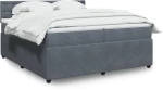 vidaXL Κρεβάτι Boxspring με Στρώμα Σκούρο Γκρι 200x200 εκ. Βελούδινο