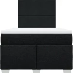 vidaXL Κρεβάτι Boxspring με Στρώμα Μαύρο 120x200 εκ. Υφασμάτινο