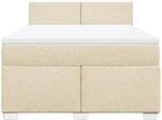 vidaXL Κρεβάτι Boxspring με Στρώμα Κρεμ 160x200 εκ. Υφασμάτινο