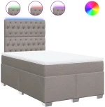 vidaXL Κρεβάτι Boxspring με Στρώμα Taupe 120x200 εκ. Υφασμάτινο