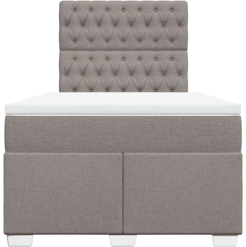 vidaXL Κρεβάτι Boxspring με Στρώμα Taupe 120x200 εκ. Υφασμάτινο