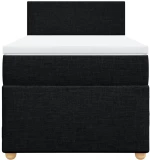 vidaXL Κρεβάτι Boxspring με Στρώμα Μαύρο 90x200 εκ. Υφασμάτινο
