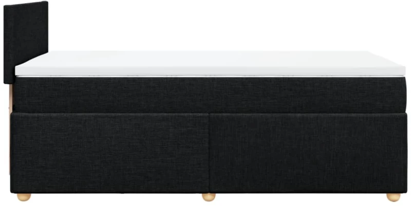 vidaXL Κρεβάτι Boxspring με Στρώμα Μαύρο 90x200 εκ. Υφασμάτινο
