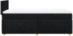 vidaXL Κρεβάτι Boxspring με Στρώμα Μαύρο 90x200 εκ. Υφασμάτινο