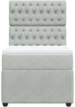 vidaXL Κρεβάτι Boxspring με Στρώμα Ανοιχτό Γκρι 90x200 εκ. Βελούδινο