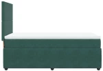 vidaXL Κρεβάτι Boxspring με Στρώμα Σκούρο Πράσινο 100x200εκ. Βελούδινο