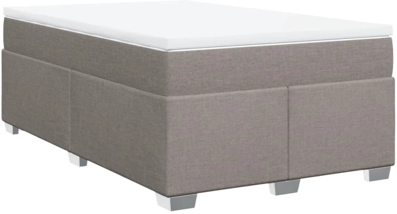vidaXL Κρεβάτι Boxspring με Στρώμα Taupe 120x200 εκ. Υφασμάτινο