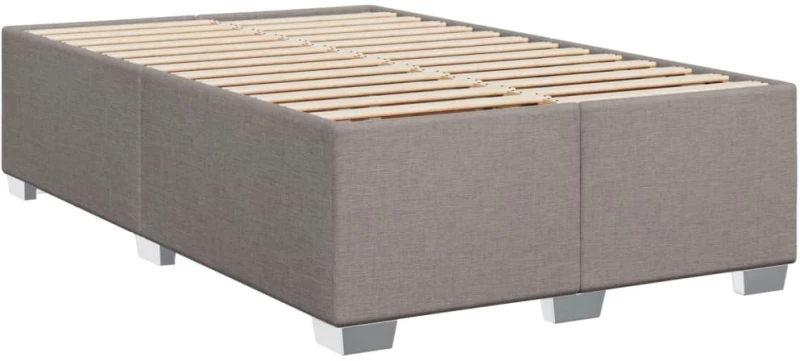vidaXL Κρεβάτι Boxspring με Στρώμα Taupe 120x200 εκ. Υφασμάτινο