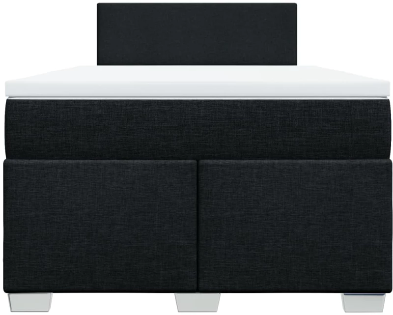 vidaXL Κρεβάτι Boxspring με Στρώμα Μαύρο 120x190 εκ. Υφασμάτινο
