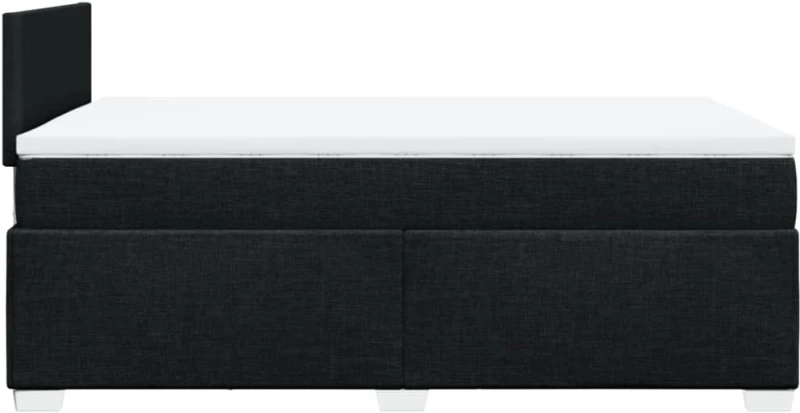 vidaXL Κρεβάτι Boxspring με Στρώμα Μαύρο 120x190 εκ. Υφασμάτινο