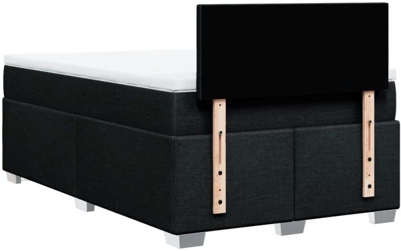 vidaXL Κρεβάτι Boxspring με Στρώμα Μαύρο 120x190 εκ. Υφασμάτινο