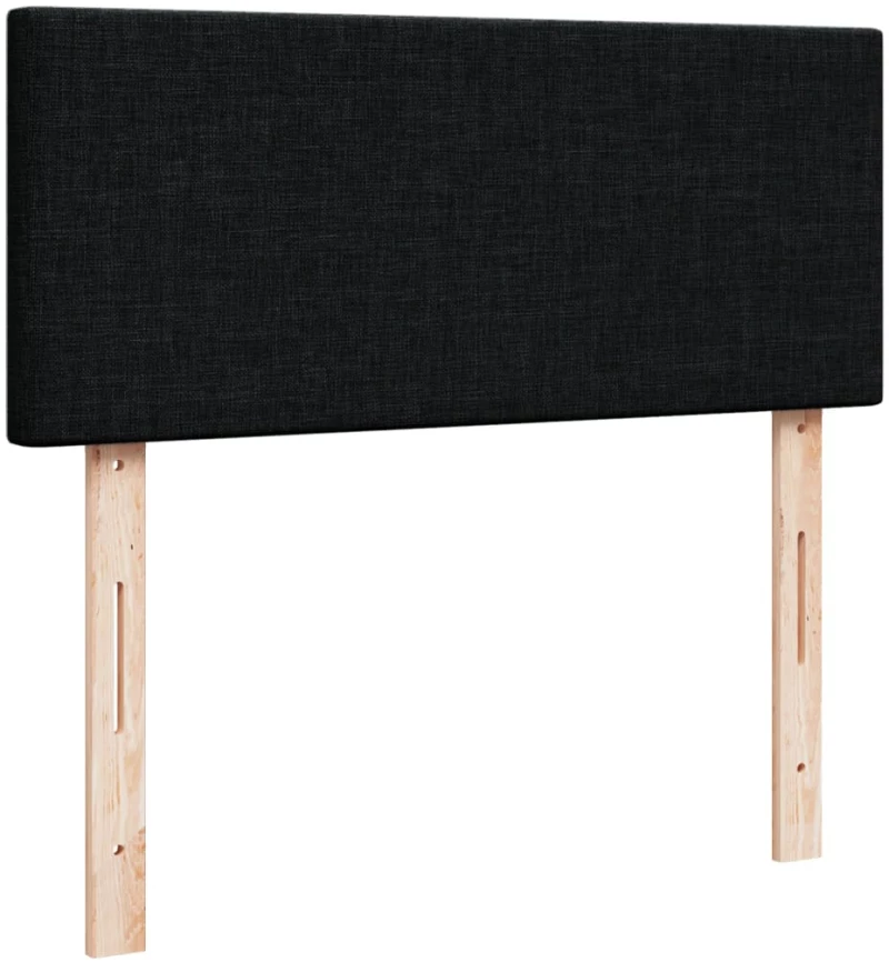 vidaXL Κρεβάτι Boxspring με Στρώμα Μαύρο 120x190 εκ. Υφασμάτινο