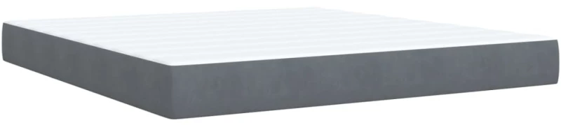 vidaXL Κρεβάτι Boxspring με Στρώμα Σκούρο Γκρι 180x200 εκ. Βελούδινο