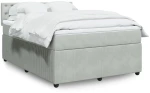 vidaXL Κρεβάτι Boxspring με Στρώμα Ανοιχτό Γκρι 160x200 εκ. Βελούδινο