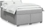 vidaXL Κρεβάτι Boxspring με Στρώμα Ανοιχτό Γκρι 140x200 εκ. Υφασμάτινο